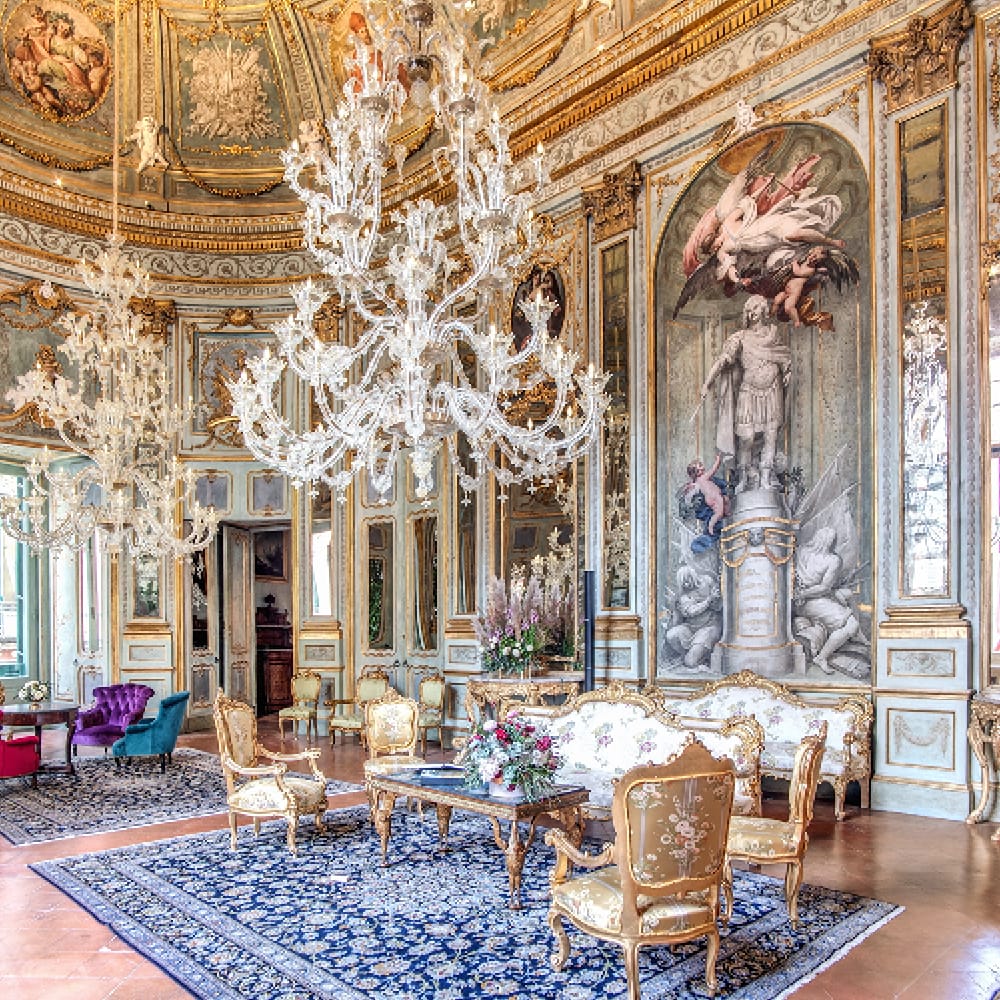 Salotto utilizzabile come location per eventi nel Palazzo Doria.