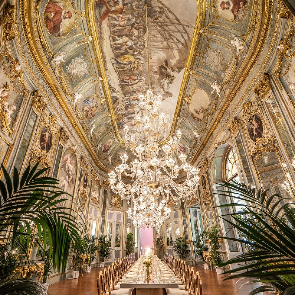 Sala da pranzo utilizzabile come location per eventi (matrimoni) nel Palazzo Doria.